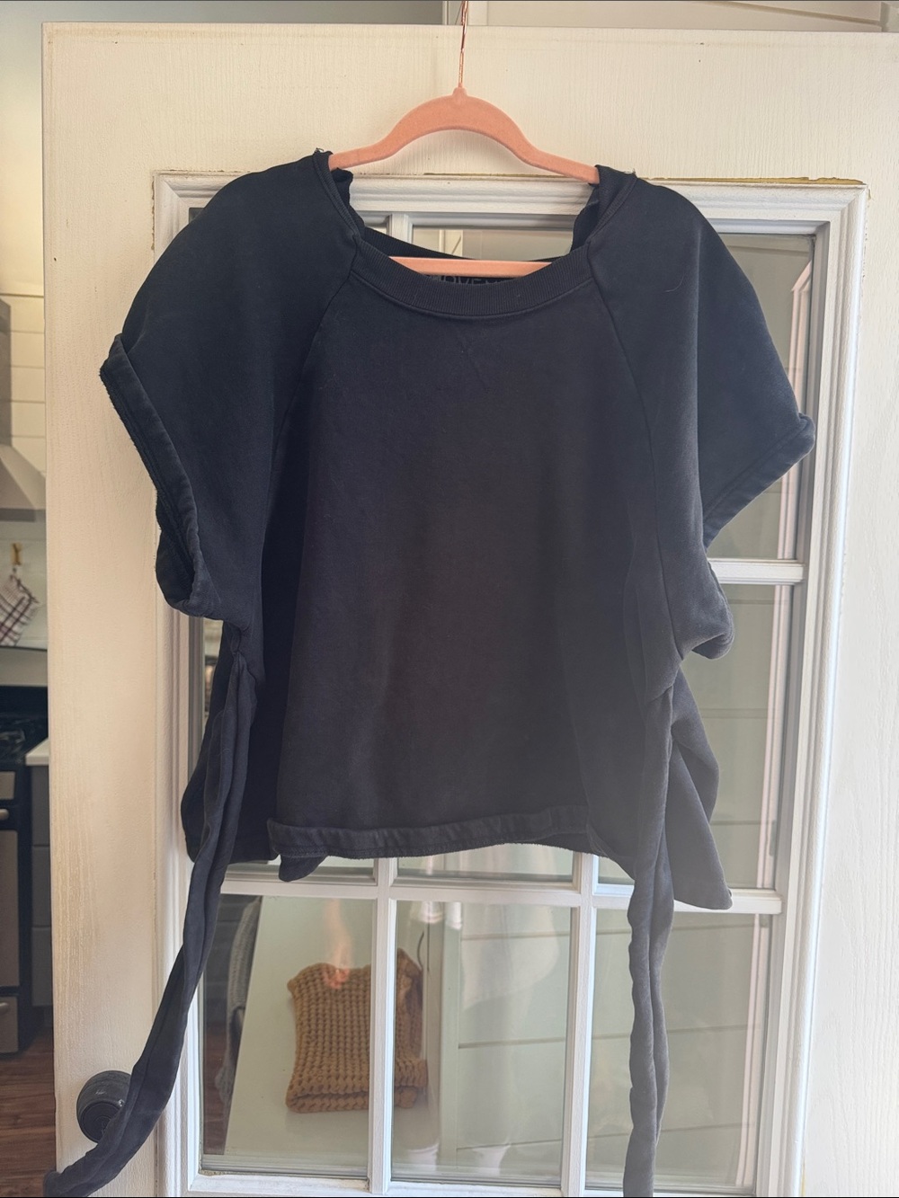 FP Movement by Free People: For the Win Black Tie-Front Short Sleeve Top - Picture 6 of 8